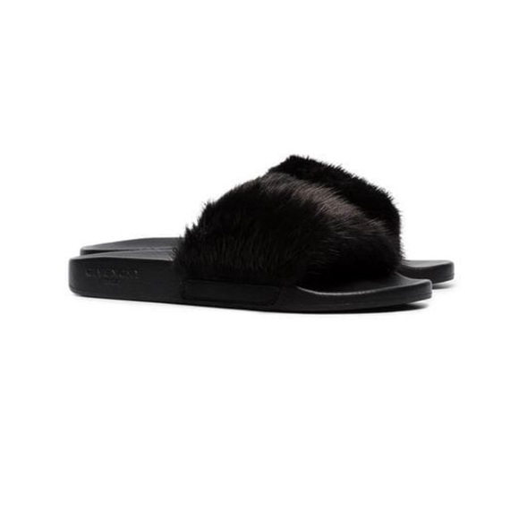 Givenchy Shoes - Givenchy Mink Fur and Rubber Slides
